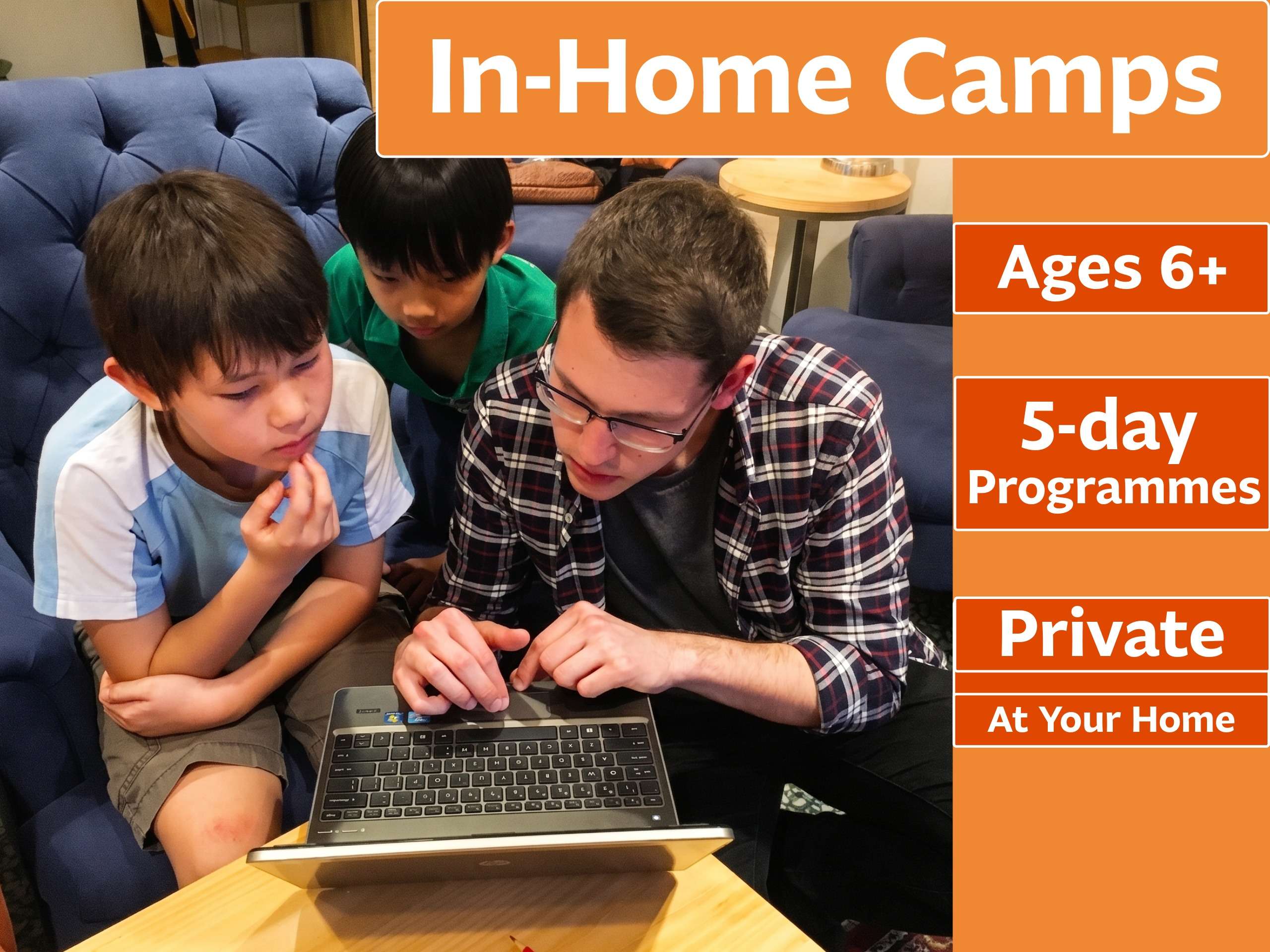 Children learning coding, robotics and AI at Tiny Code summer camps in Hong Kong